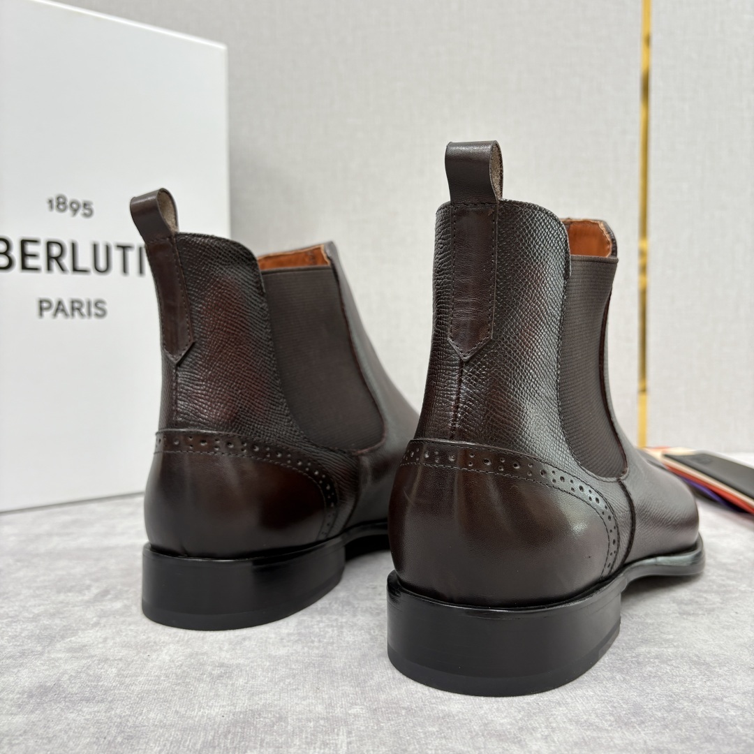 💋💍Berlut* 布鲁提 新品男士靴子 切尔西皮靴 以精湛工艺诠释奢华鞋履美学 这款靴子采用进口头层牛