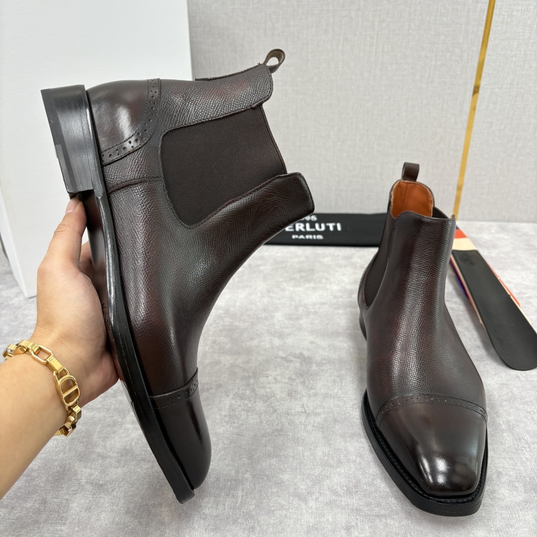 💋💍Berlut* 布鲁提 新品男士靴子 切尔西皮靴 以精湛工艺诠释奢华鞋履美学 这款靴子采用进口头层牛