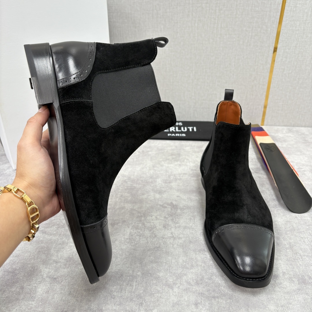 💋💍Berlut* 布鲁提 新品男士靴子 切尔西皮靴 以精湛工艺诠释奢华鞋履美学 这款靴子采用进口头层牛