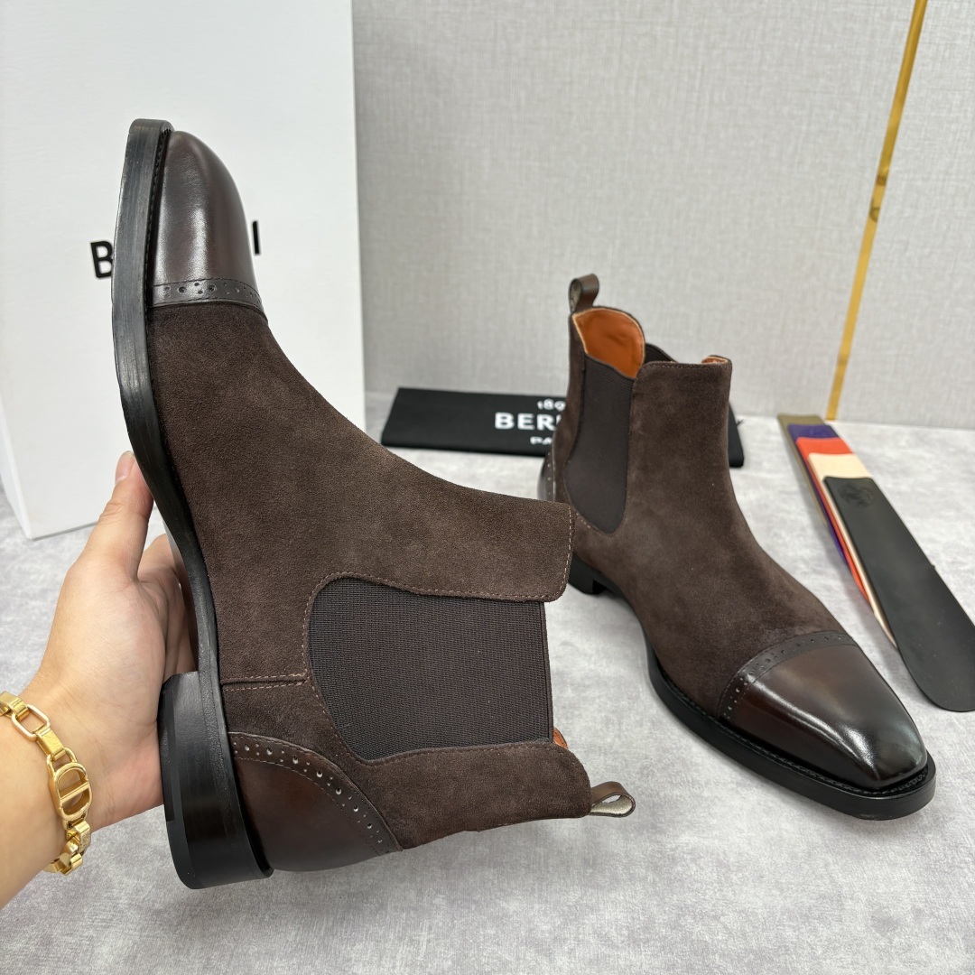 💋💍Berlut* 布鲁提 新品男士靴子 切尔西皮靴 以精湛工艺诠释奢华鞋履美学 这款靴子采用进口头层牛