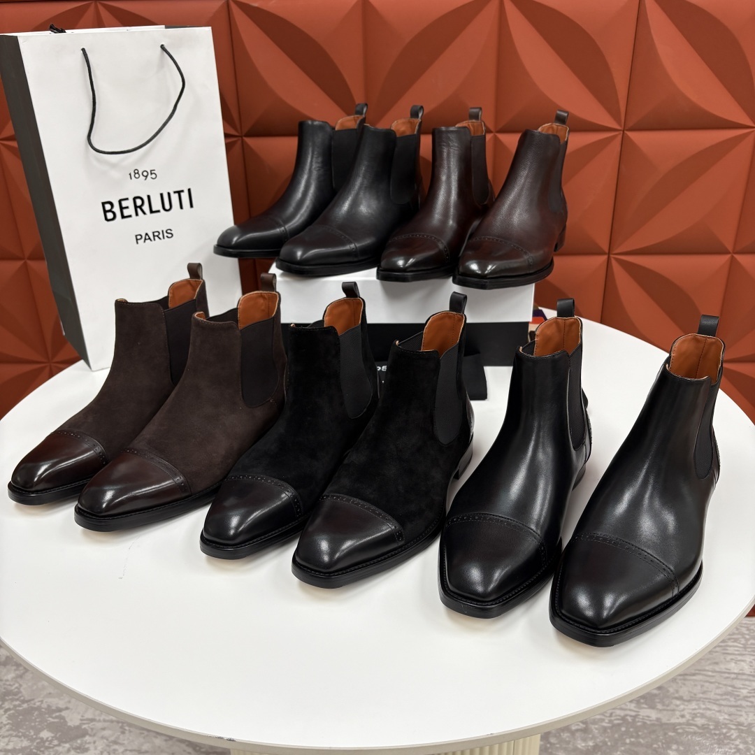 💋💍Berlut* 布鲁提 新品男士靴子 切尔西皮靴 以精湛工艺诠释奢华鞋履美学 这款靴子采用进口头层牛