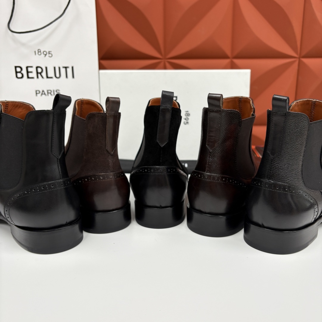💋💍Berlut* 布鲁提 新品男士靴子 切尔西皮靴 以精湛工艺诠释奢华鞋履美学 这款靴子采用进口头层牛