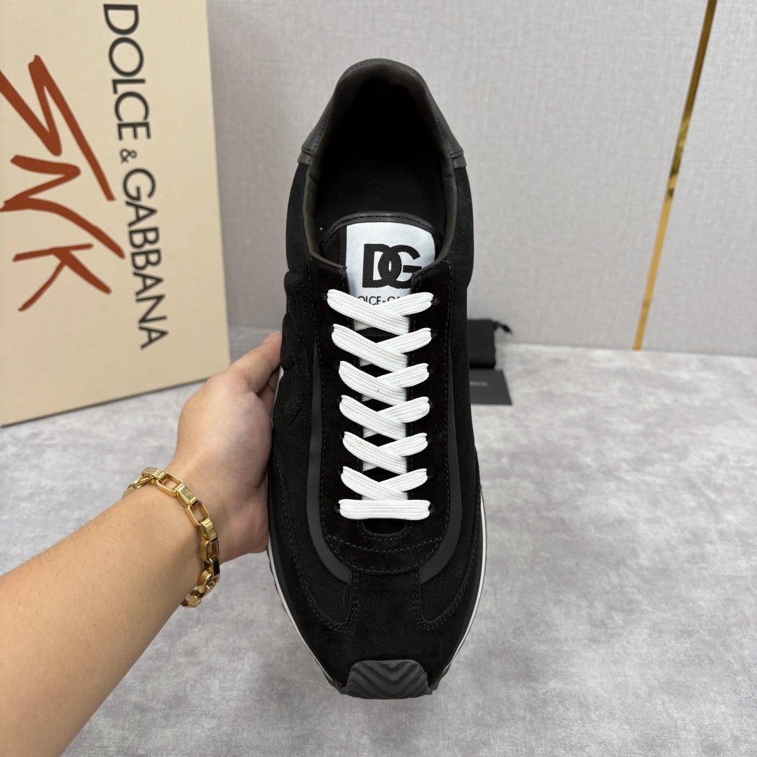 💋💍DG 家新品 Dolce &Gabban* 杜嘉~班纳 Cushion 多种牛皮材质拼接休闲运动鞋