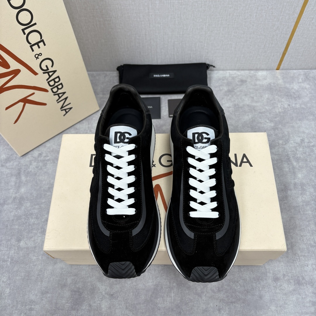 💋💍DG 家新品 Dolce &Gabban* 杜嘉~班纳 Cushion 多种牛皮材质拼接休闲运动鞋