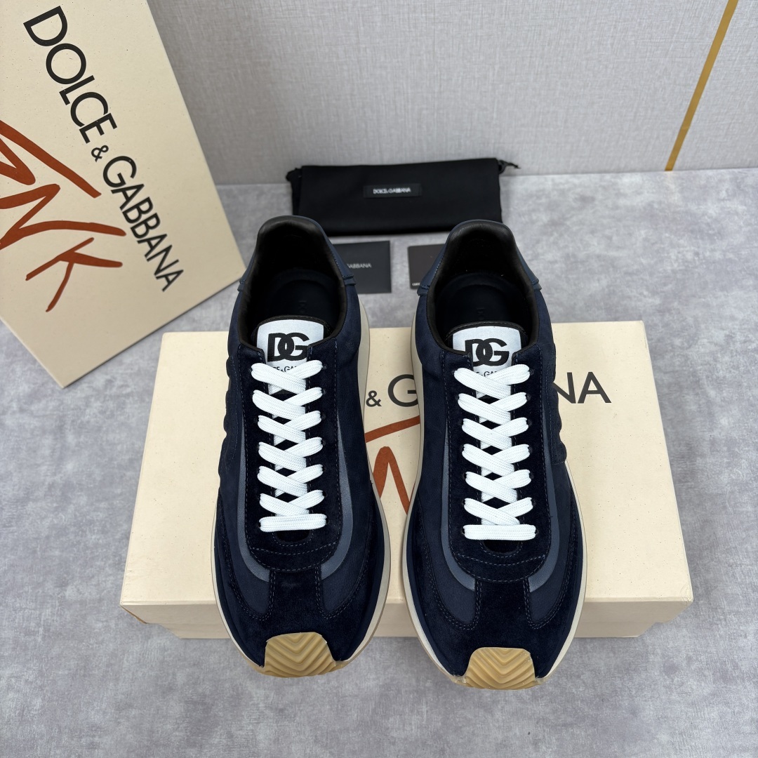 💋💍DG 家新品 Dolce &Gabban* 杜嘉~班纳 Cushion 多种牛皮材质拼接休闲运动鞋