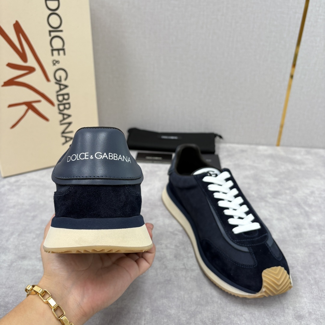 💋💍DG 家新品 Dolce &Gabban* 杜嘉~班纳 Cushion 多种牛皮材质拼接休闲运动鞋