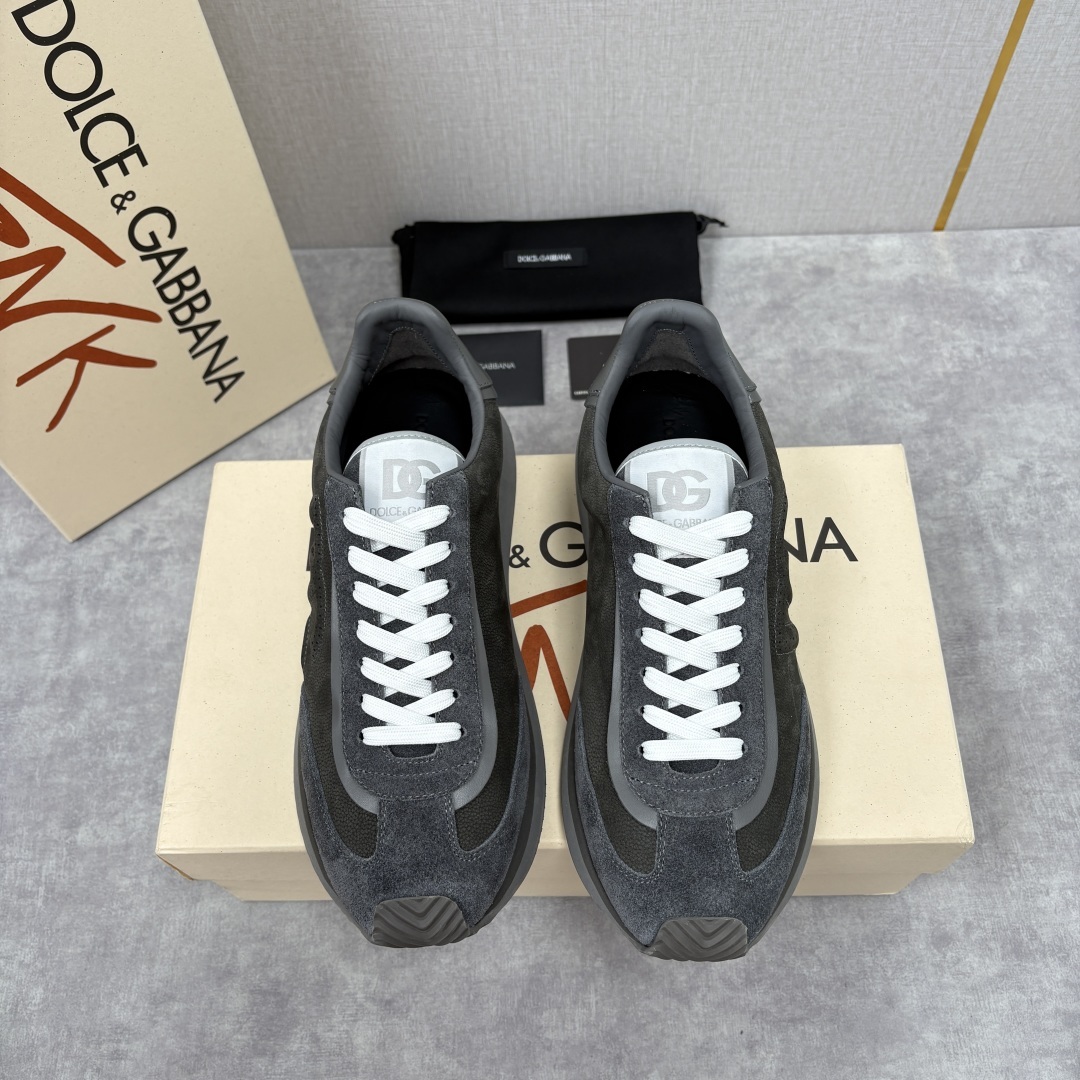 💋💍DG 家新品 Dolce &Gabban* 杜嘉~班纳 Cushion 多种牛皮材质拼接休闲运动鞋