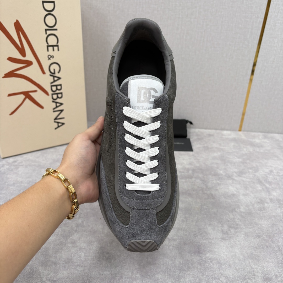 💋💍DG 家新品 Dolce &Gabban* 杜嘉~班纳 Cushion 多种牛皮材质拼接休闲运动鞋