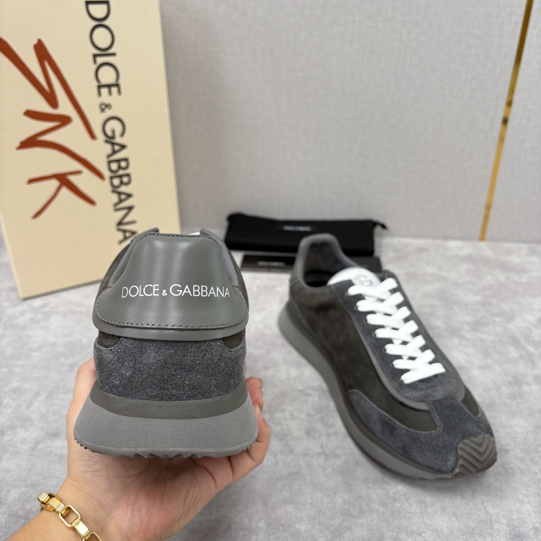 💋💍DG 家新品 Dolce &Gabban* 杜嘉~班纳 Cushion 多种牛皮材质拼接休闲运动鞋