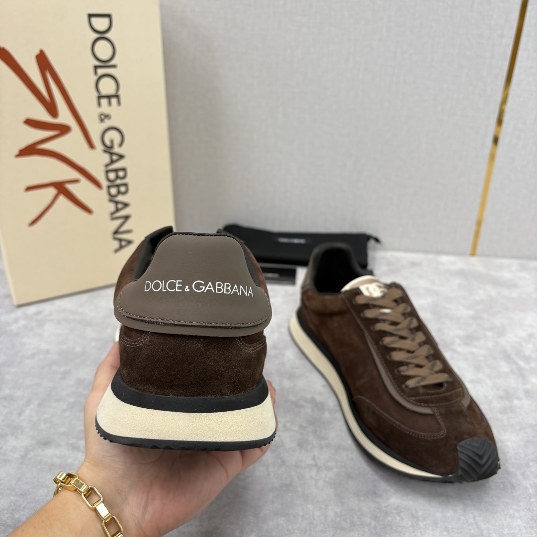 💋💍DG 家新品 Dolce &Gabban* 杜嘉~班纳 Cushion 多种牛皮材质拼接休闲运动鞋