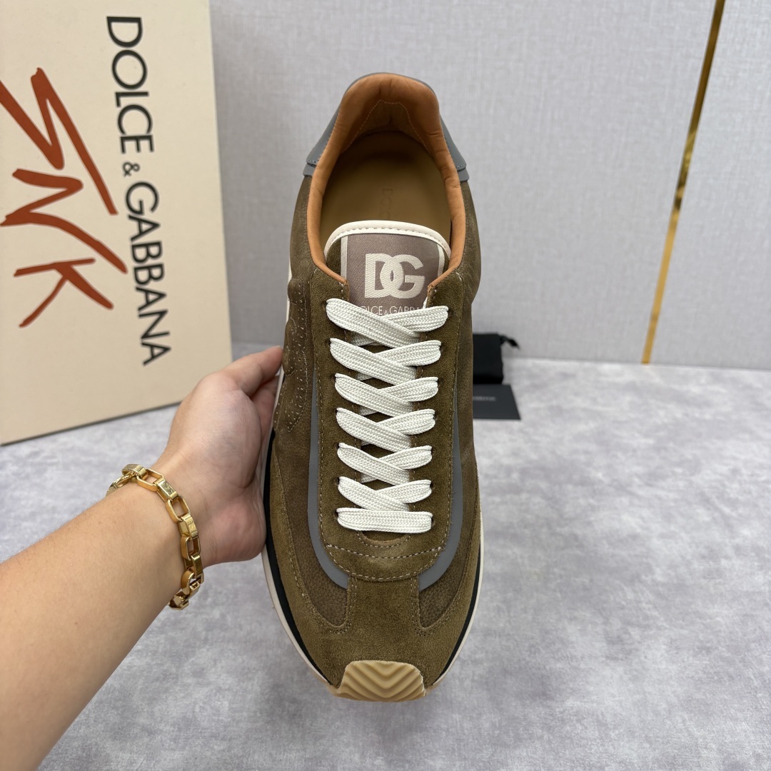 💋💍DG 家新品 Dolce &Gabban* 杜嘉~班纳 Cushion 多种牛皮材质拼接休闲运动鞋