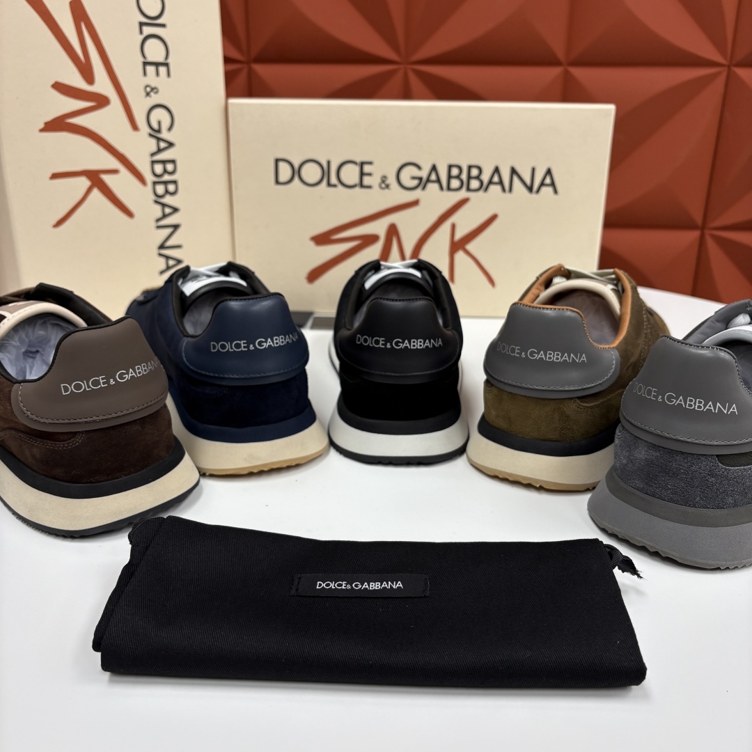💋💍DG 家新品 Dolce &Gabban* 杜嘉~班纳 Cushion 多种牛皮材质拼接休闲运动鞋