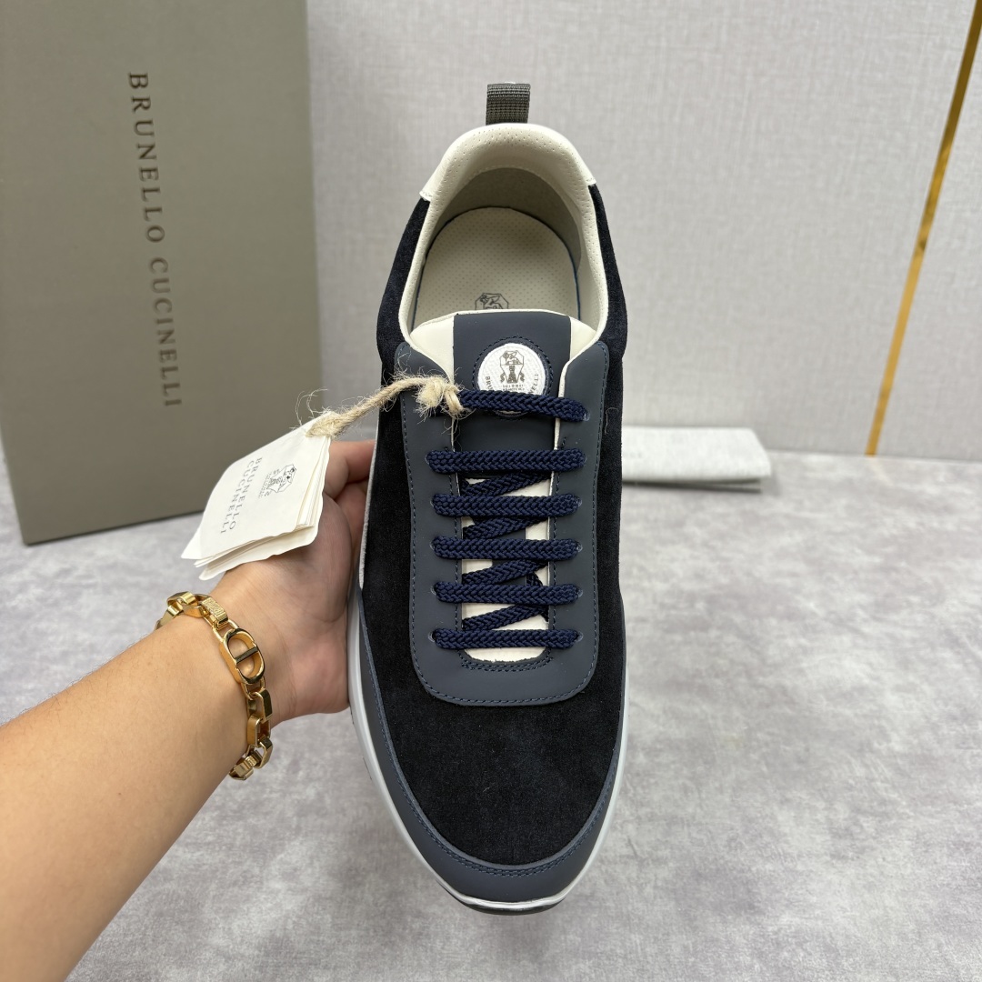 💋💍BC新品 Brunello Cucinell* 牛皮拼接低帮运动鞋 官方 8.600 新材料和对比色