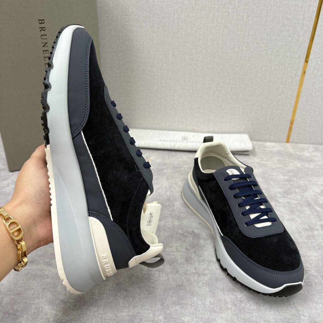 💋💍BC新品 Brunello Cucinell* 牛皮拼接低帮运动鞋 官方 8.600 新材料和对比色