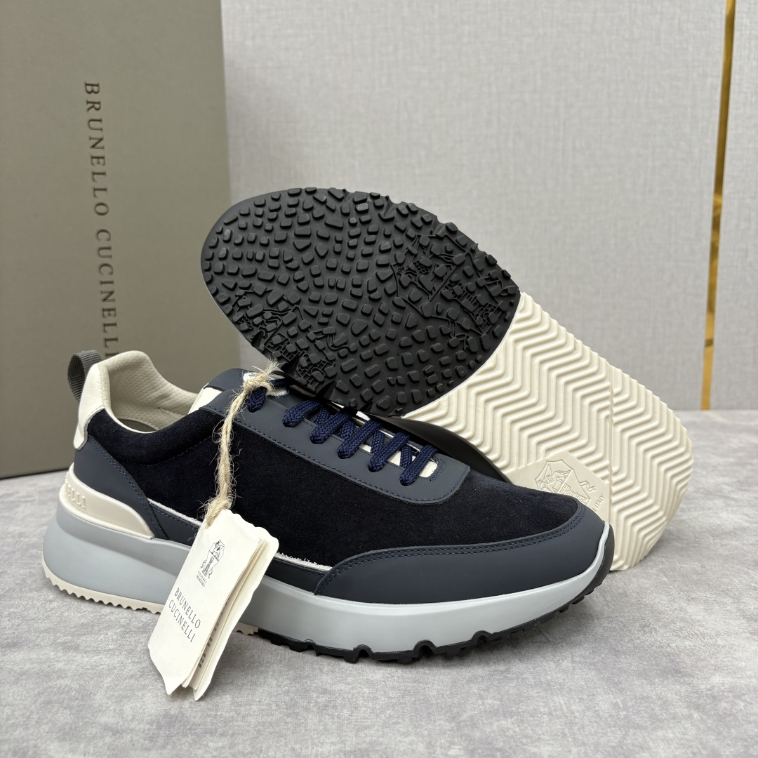💋💍BC新品 Brunello Cucinell* 牛皮拼接低帮运动鞋 官方 8.600 新材料和对比色