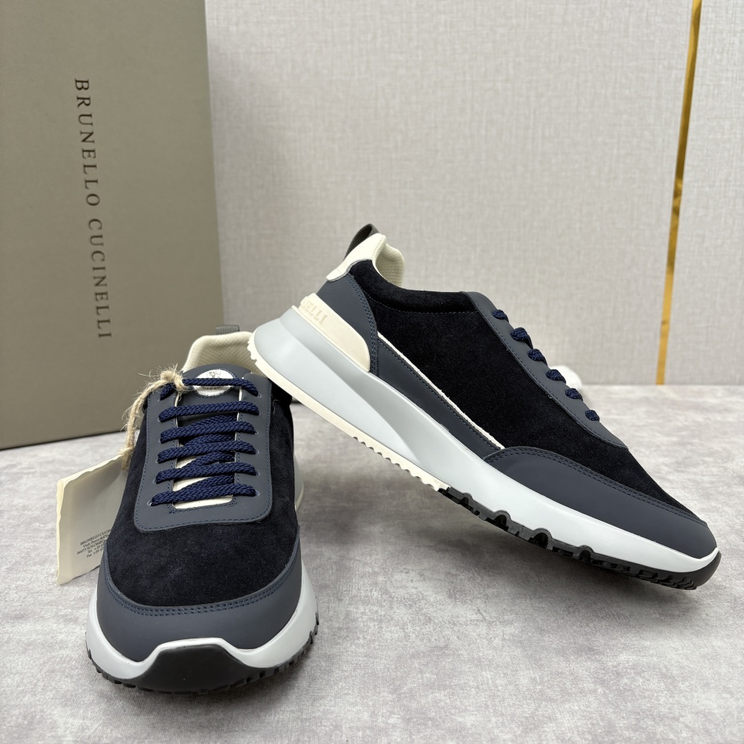 💋💍BC新品 Brunello Cucinell* 牛皮拼接低帮运动鞋 官方 8.600 新材料和对比色