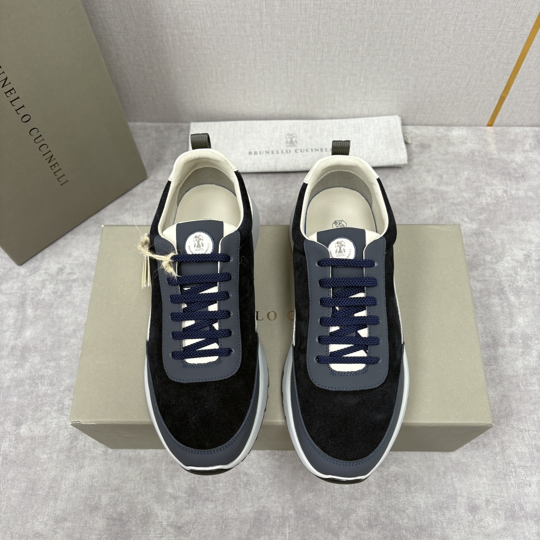 💋💍BC新品 Brunello Cucinell* 牛皮拼接低帮运动鞋 官方 8.600 新材料和对比色