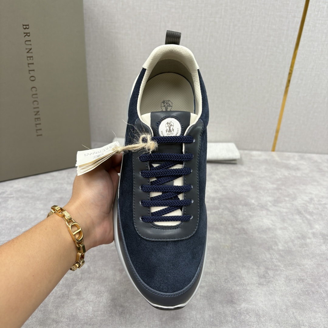 💋💍BC新品 Brunello Cucinell* 牛皮拼接低帮运动鞋 官方 8.600 新材料和对比色