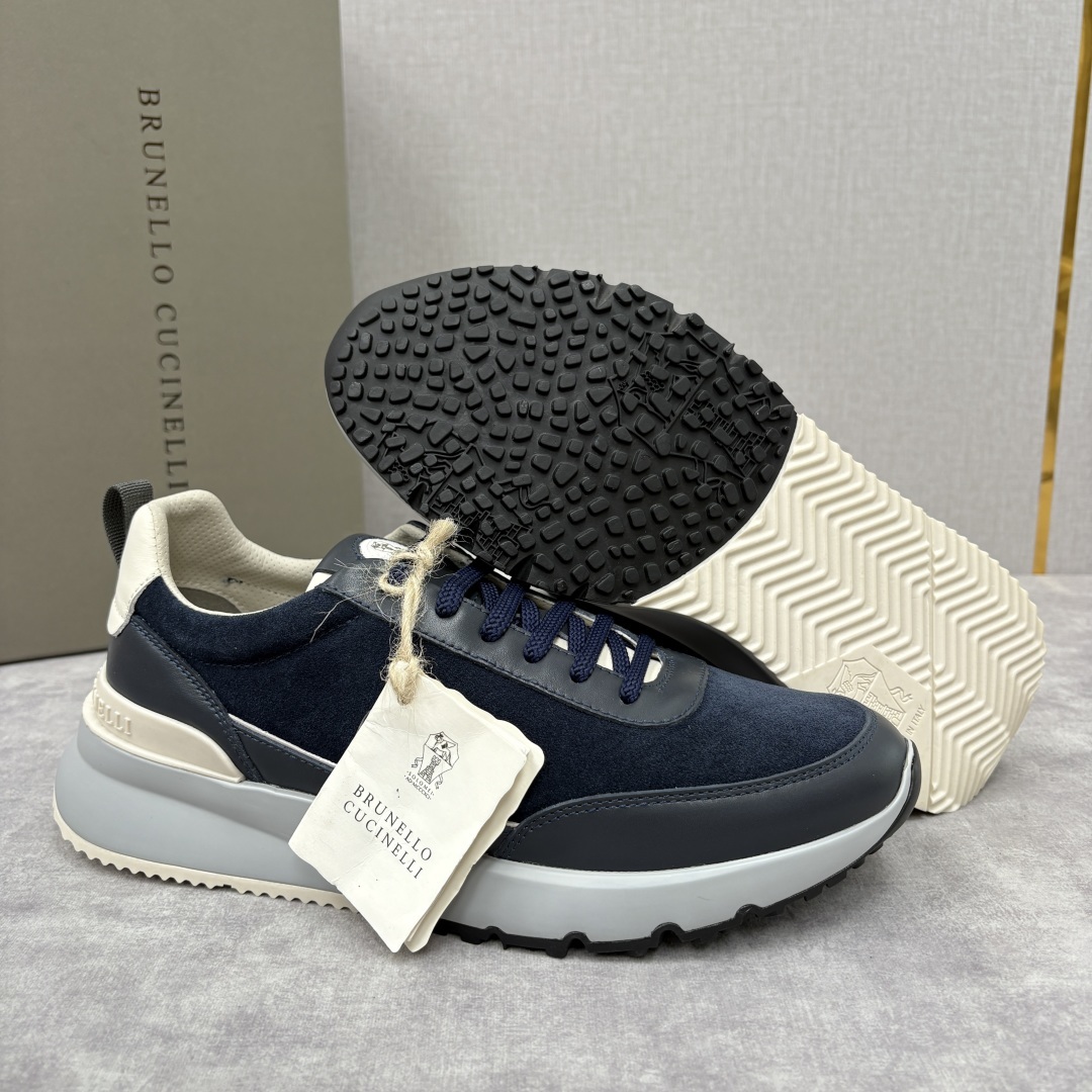 💋💍BC新品 Brunello Cucinell* 牛皮拼接低帮运动鞋 官方 8.600 新材料和对比色