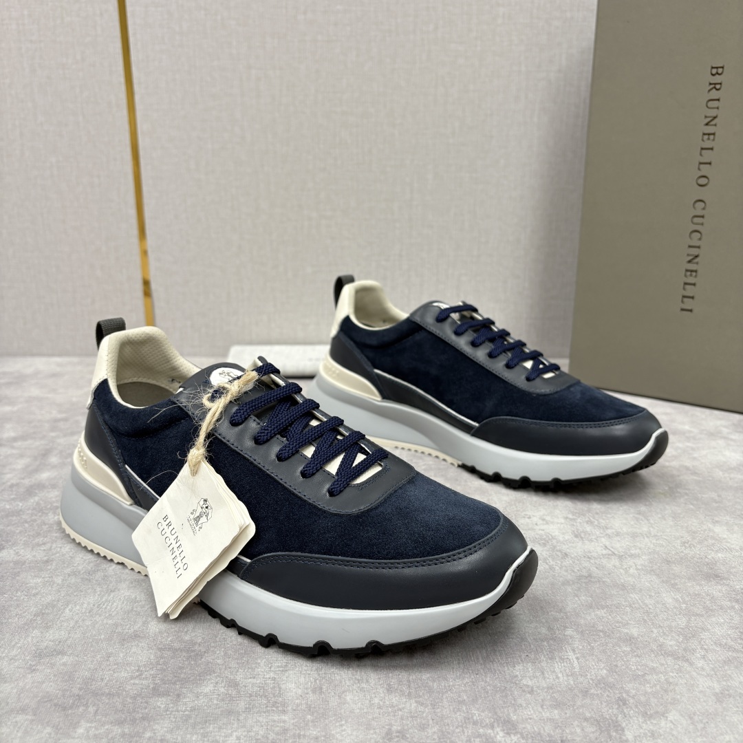 💋💍BC新品 Brunello Cucinell* 牛皮拼接低帮运动鞋 官方 8.600 新材料和对比色