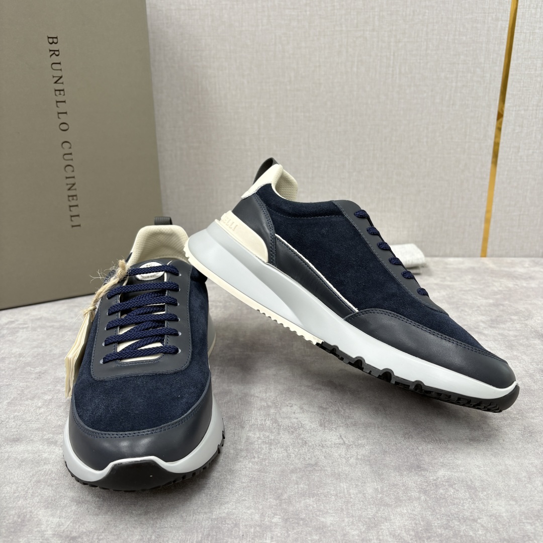 💋💍BC新品 Brunello Cucinell* 牛皮拼接低帮运动鞋 官方 8.600 新材料和对比色