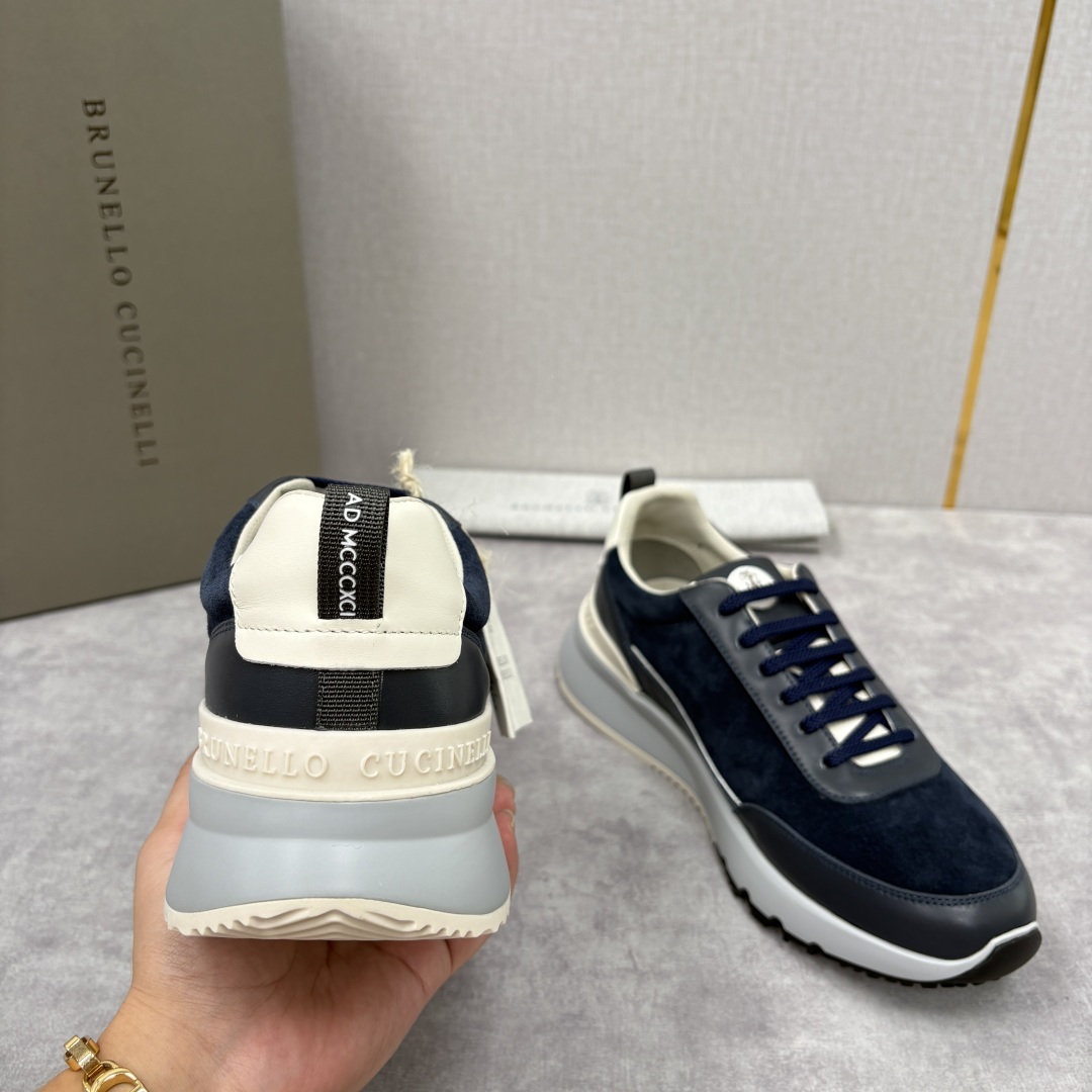 💋💍BC新品 Brunello Cucinell* 牛皮拼接低帮运动鞋 官方 8.600 新材料和对比色