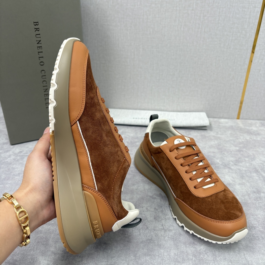 💋💍BC新品 Brunello Cucinell* 牛皮拼接低帮运动鞋 官方 8.600 新材料和对比色