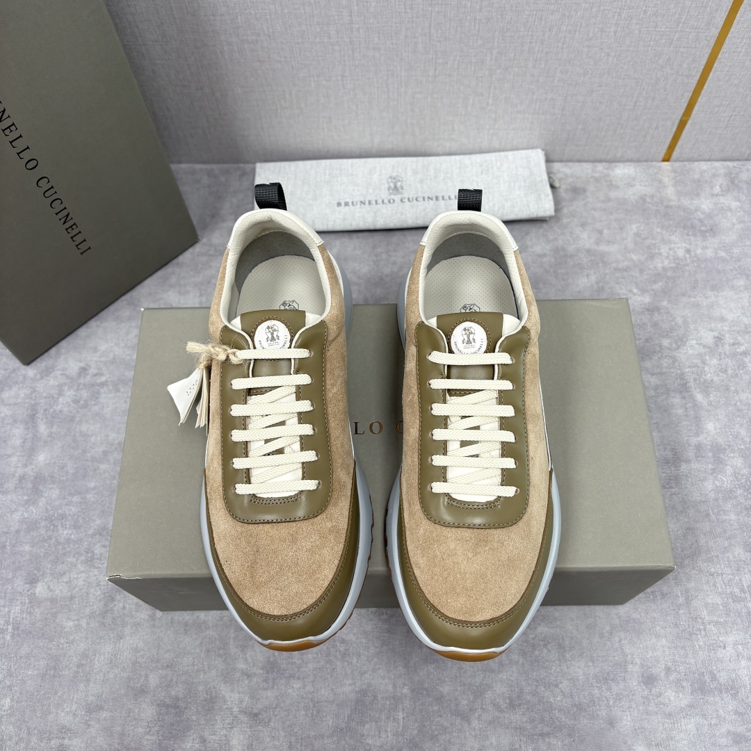 💋💍BC新品 Brunello Cucinell* 牛皮拼接低帮运动鞋 官方 8.600 新材料和对比色
