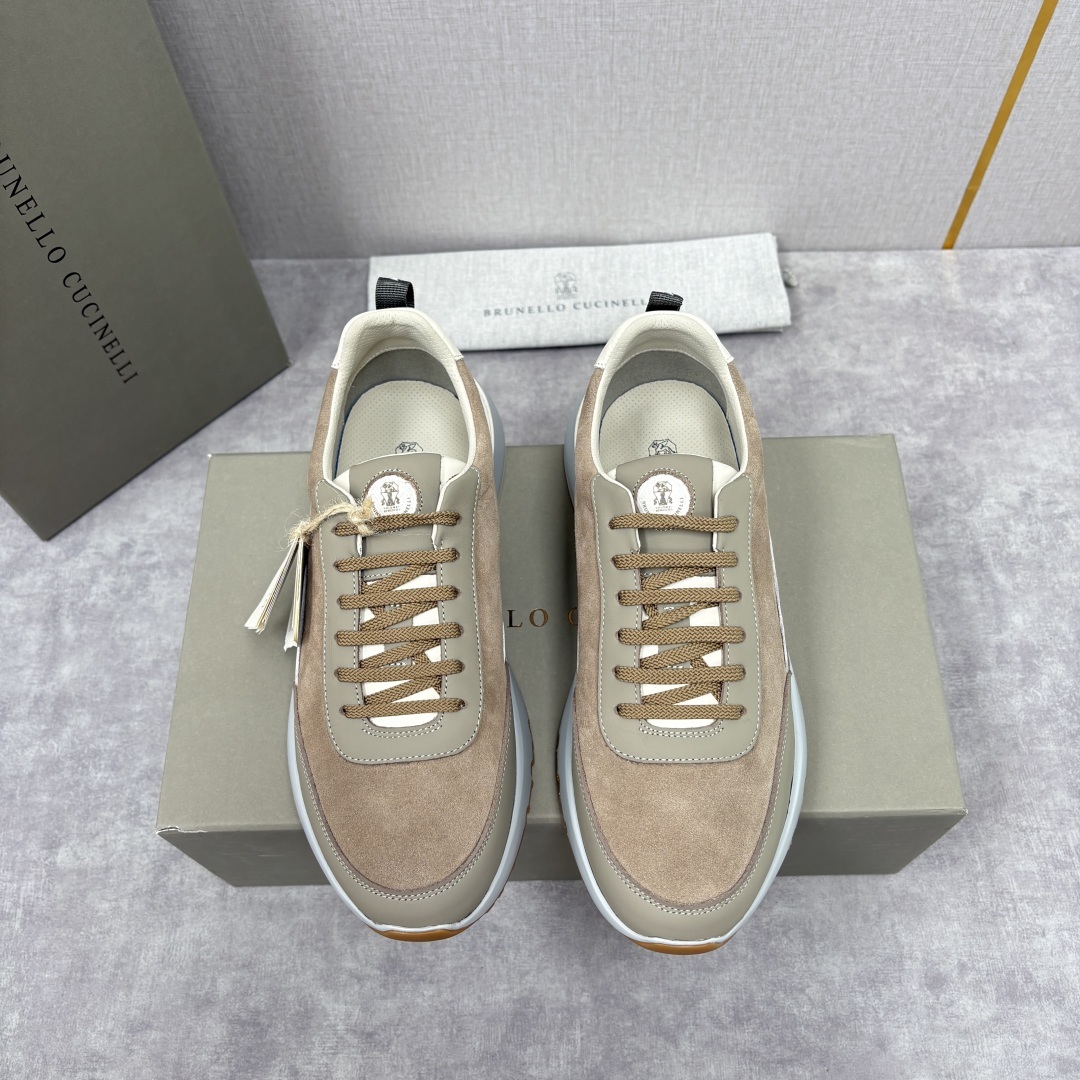 💋💍BC新品 Brunello Cucinell* 牛皮拼接低帮运动鞋 官方 8.600 新材料和对比色