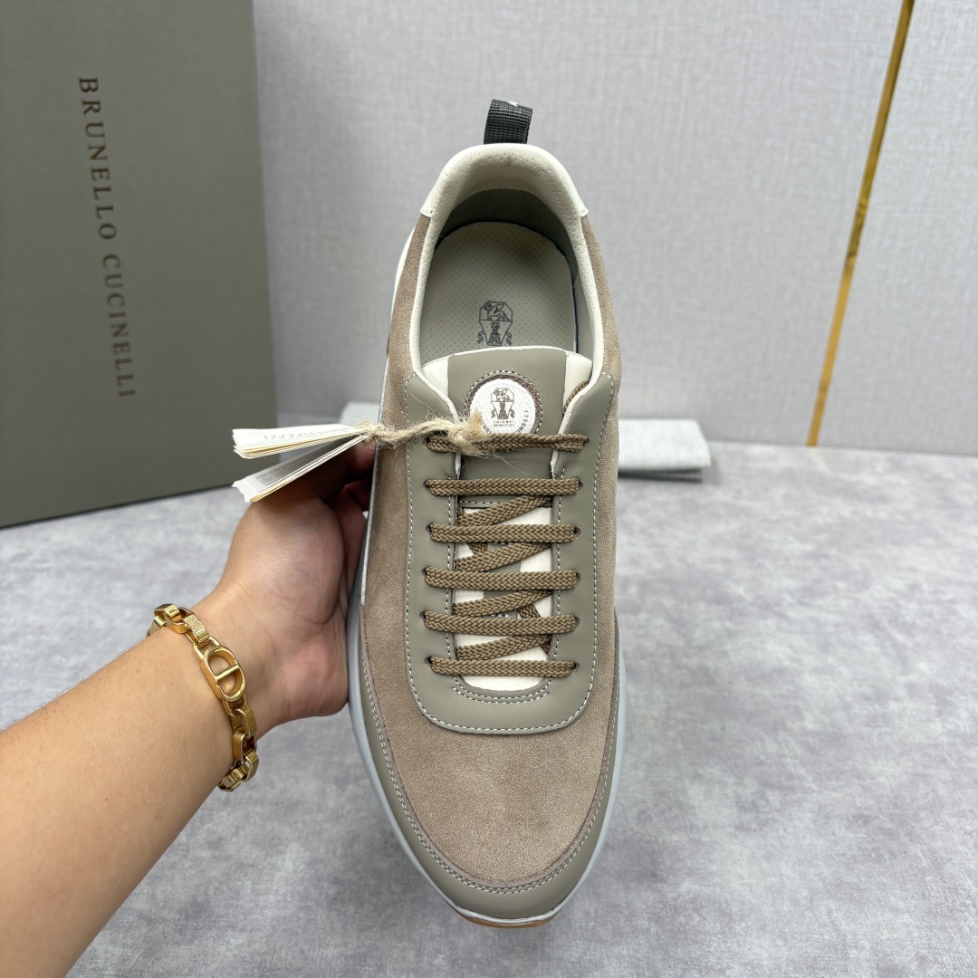 💋💍BC新品 Brunello Cucinell* 牛皮拼接低帮运动鞋 官方 8.600 新材料和对比色