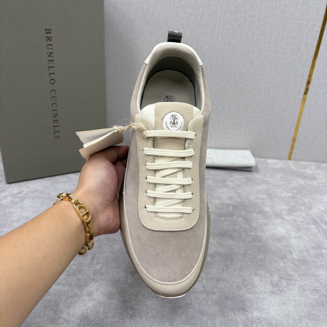 💋💍BC新品 Brunello Cucinell* 牛皮拼接低帮运动鞋 官方 8.600 新材料和对比色