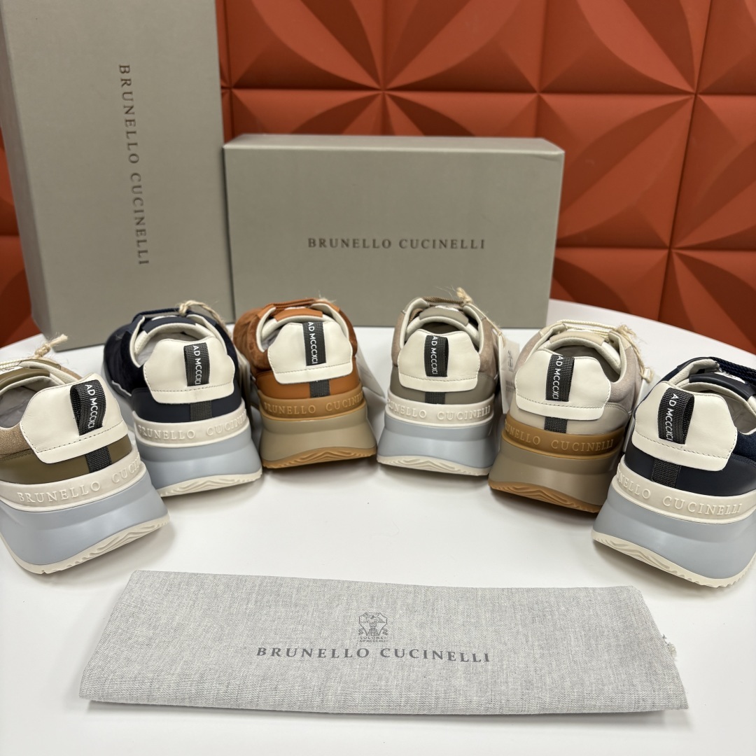 💋💍BC新品 Brunello Cucinell* 牛皮拼接低帮运动鞋 官方 8.600 新材料和对比色