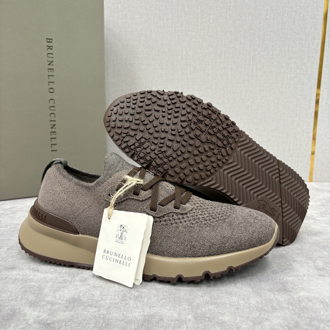 💋💍BC新品 Brunello Cucinell* 混色针织低帮运动鞋 官方 7,600 经典纱线激发了