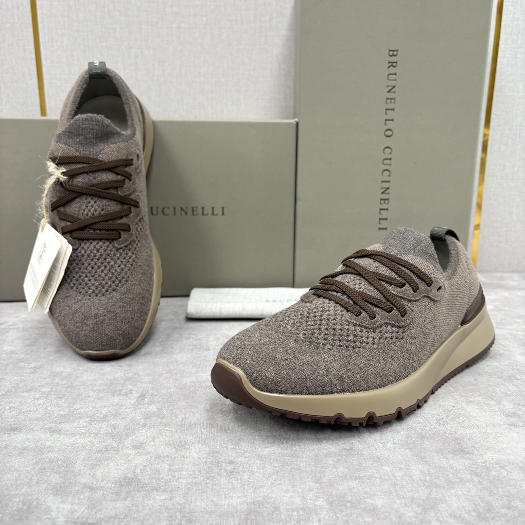 💋💍BC新品 Brunello Cucinell* 混色针织低帮运动鞋 官方 7,600 经典纱线激发了
