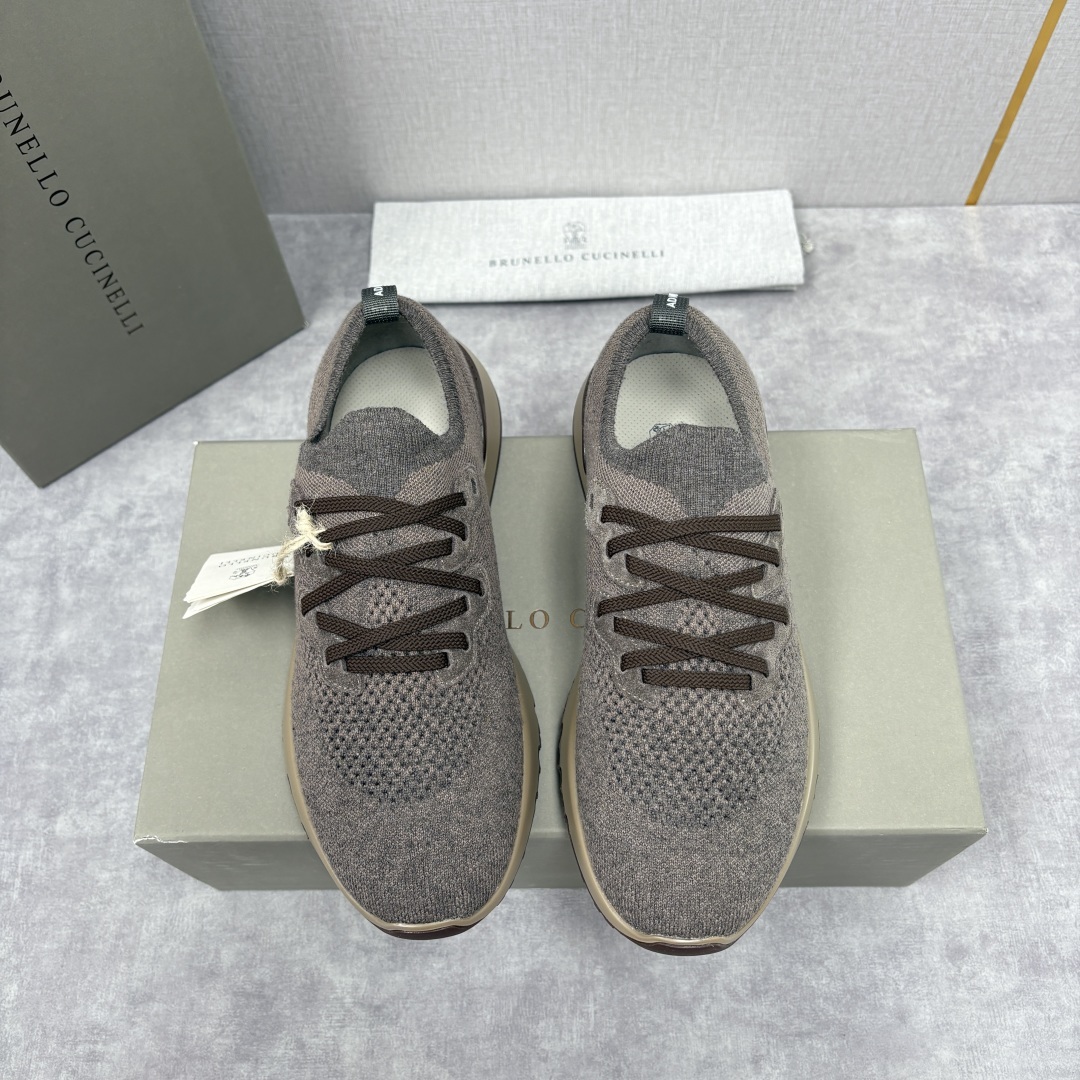 💋💍BC新品 Brunello Cucinell* 混色针织低帮运动鞋 官方 7,600 经典纱线激发了