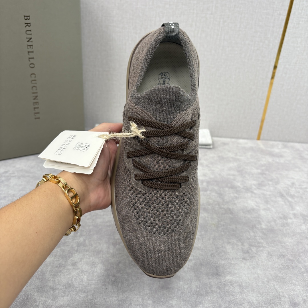 💋💍BC新品 Brunello Cucinell* 混色针织低帮运动鞋 官方 7,600 经典纱线激发了
