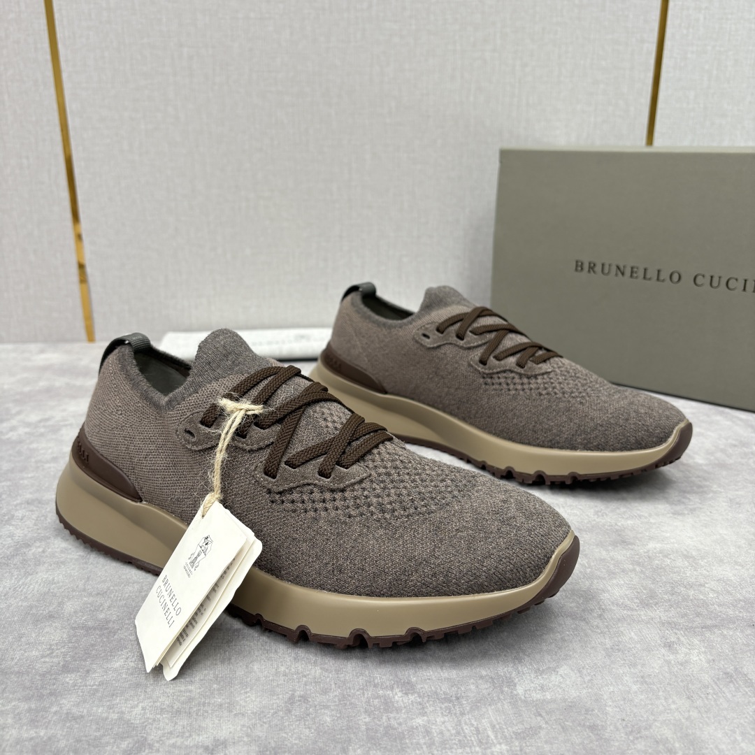 💋💍BC新品 Brunello Cucinell* 混色针织低帮运动鞋 官方 7,600 经典纱线激发了
