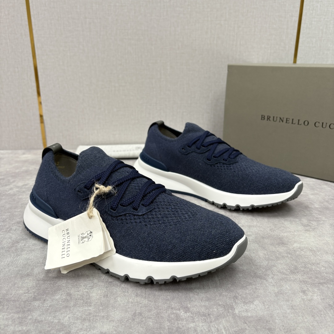 💋💍BC新品 Brunello Cucinell* 混色针织低帮运动鞋 官方 7,600 经典纱线激发了
