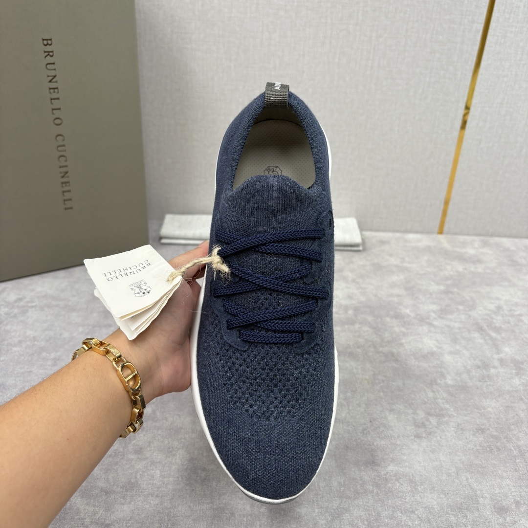 💋💍BC新品 Brunello Cucinell* 混色针织低帮运动鞋 官方 7,600 经典纱线激发了
