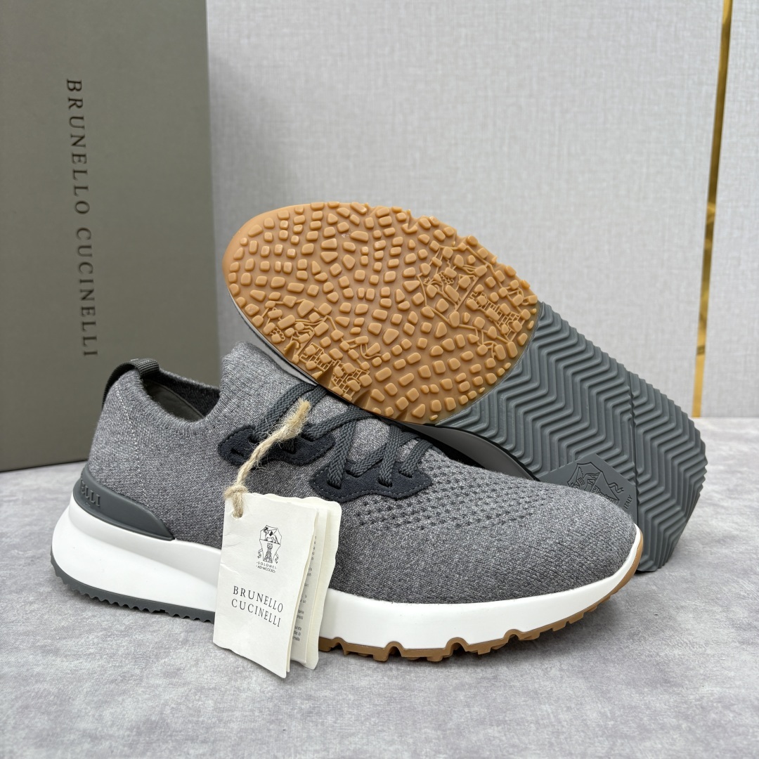 💋💍BC新品 Brunello Cucinell* 混色针织低帮运动鞋 官方 7,600 经典纱线激发了