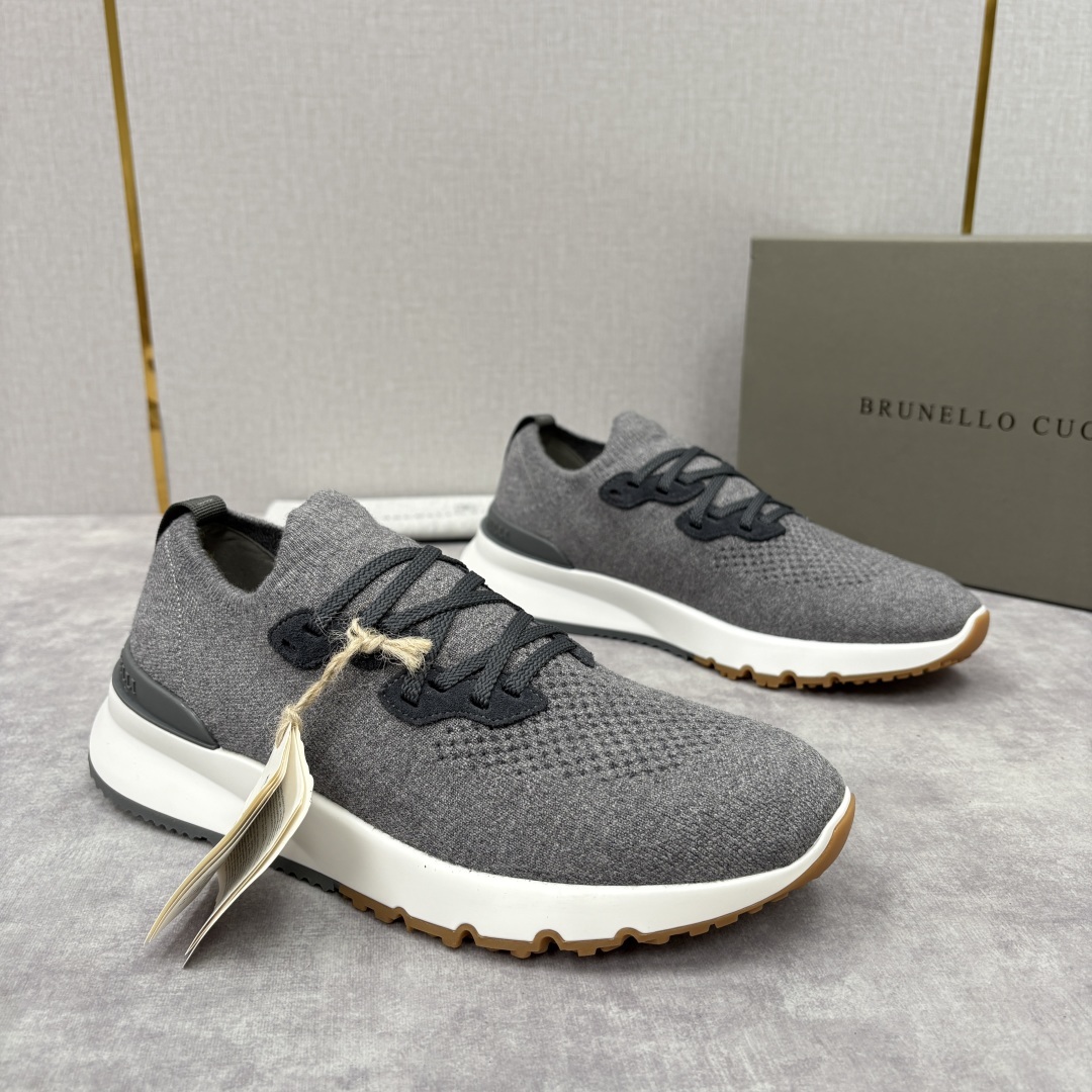 💋💍BC新品 Brunello Cucinell* 混色针织低帮运动鞋 官方 7,600 经典纱线激发了