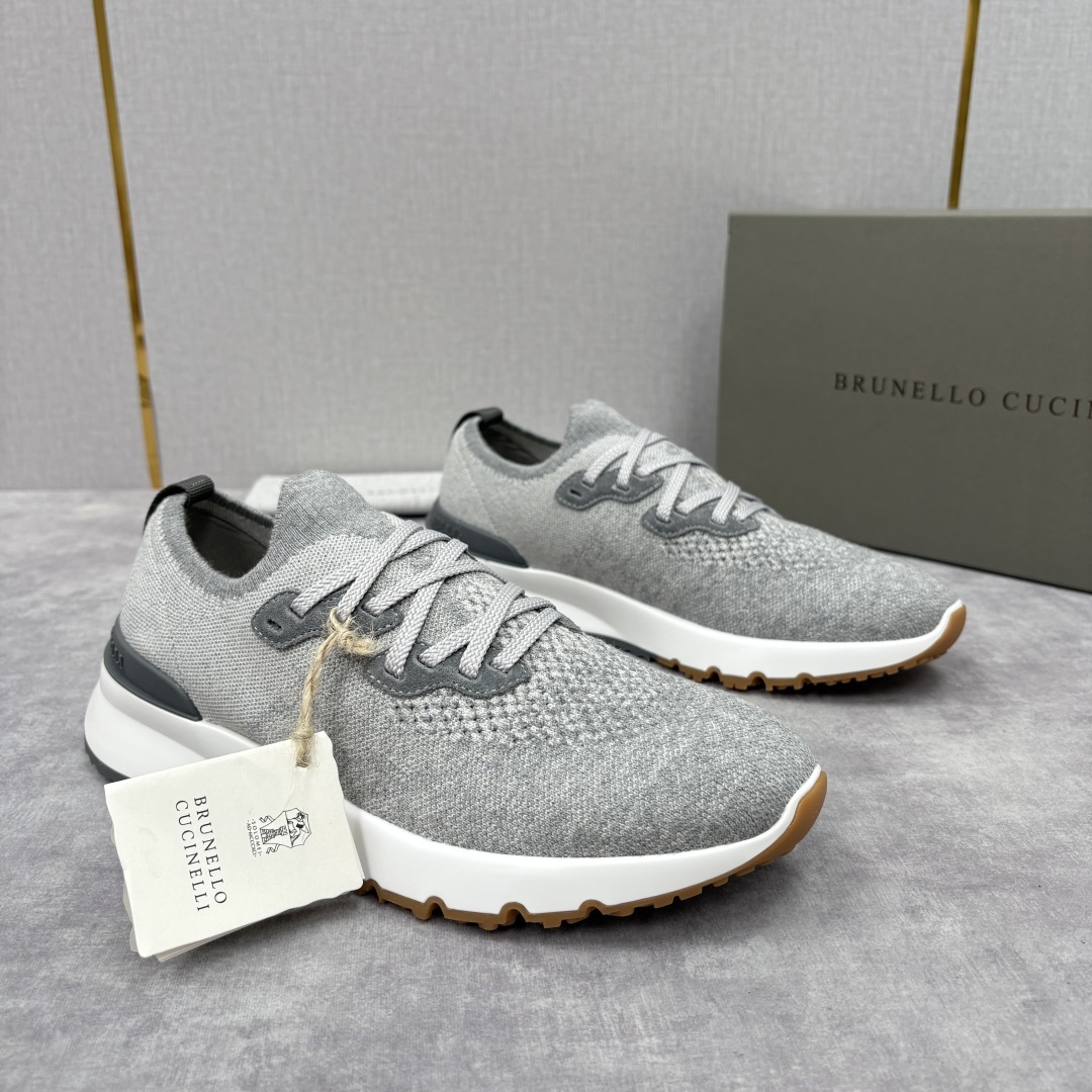 💋💍BC新品 Brunello Cucinell* 混色针织低帮运动鞋 官方 7,600 经典纱线激发了