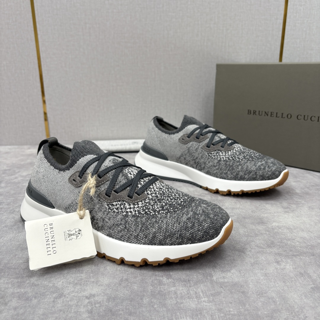 💋💍BC新品 Brunello Cucinell* 混色针织低帮运动鞋 官方 7,600 经典纱线激发了