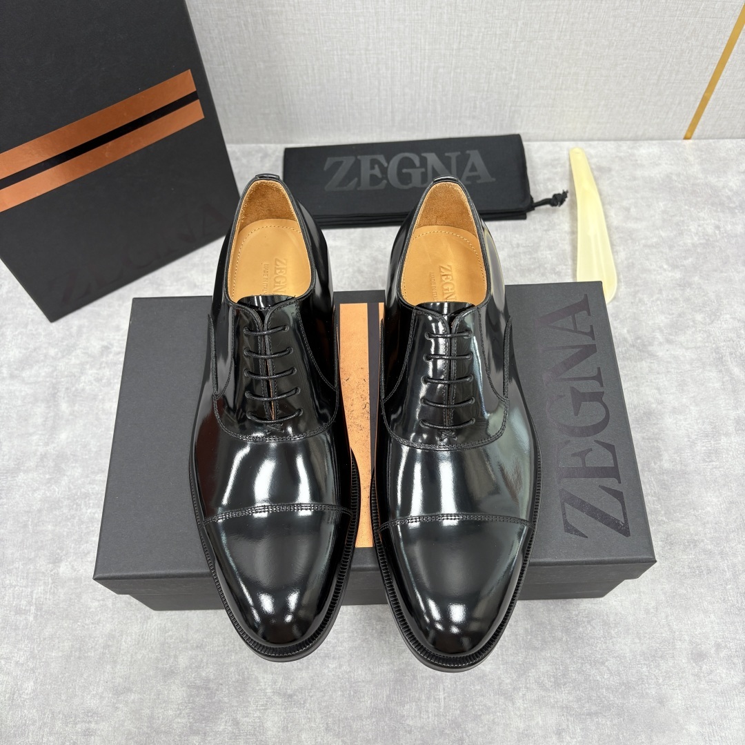 💋💍Zegn* 杰尼~亚 匠心工艺与优雅格调的典范 新款 男士商务正装鞋皮鞋,系带设计经典正统,鞋型线条