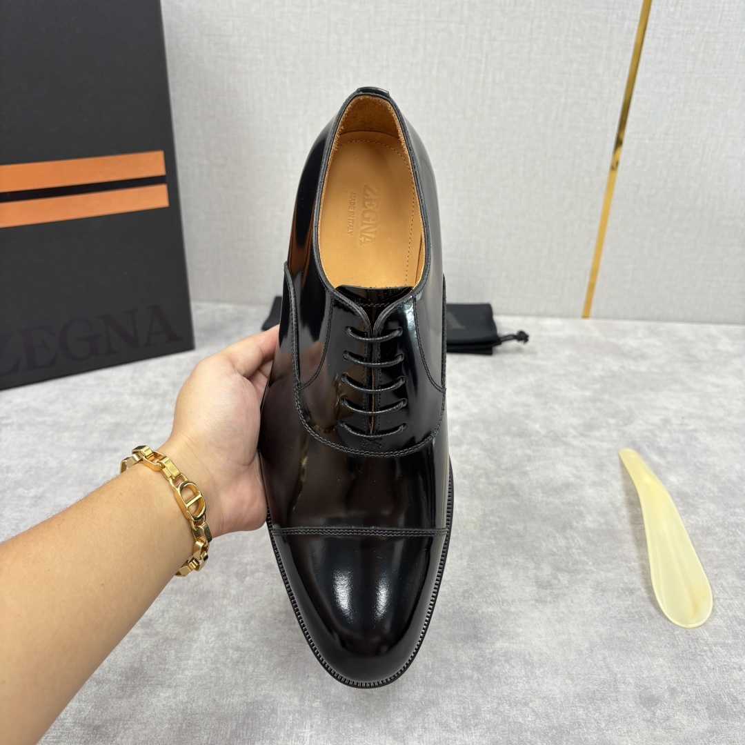 💋💍Zegn* 杰尼~亚 匠心工艺与优雅格调的典范 新款 男士商务正装鞋皮鞋,系带设计经典正统,鞋型线条