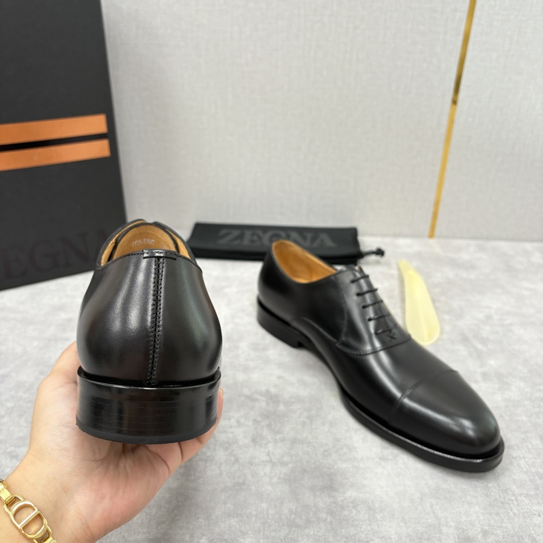 💋💍Zegn* 杰尼~亚 匠心工艺与优雅格调的典范 新款 男士商务正装鞋皮鞋,系带设计经典正统,鞋型线条