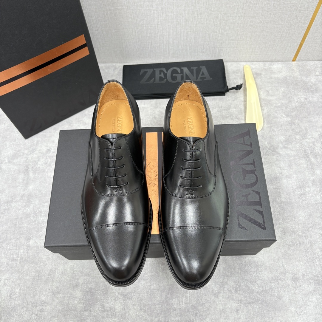 💋💍Zegn* 杰尼~亚 匠心工艺与优雅格调的典范 新款 男士商务正装鞋皮鞋,系带设计经典正统,鞋型线条