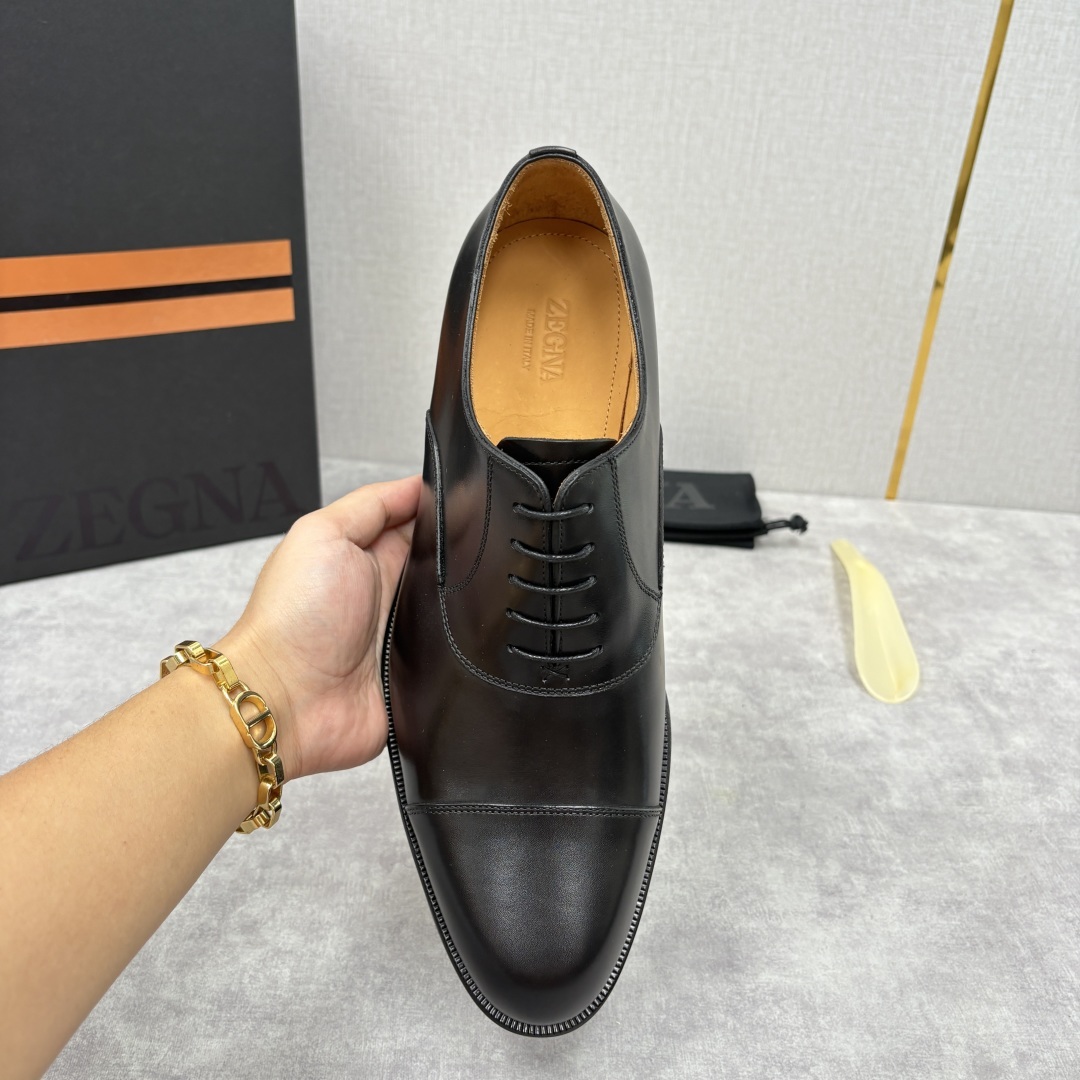 💋💍Zegn* 杰尼~亚 匠心工艺与优雅格调的典范 新款 男士商务正装鞋皮鞋,系带设计经典正统,鞋型线条