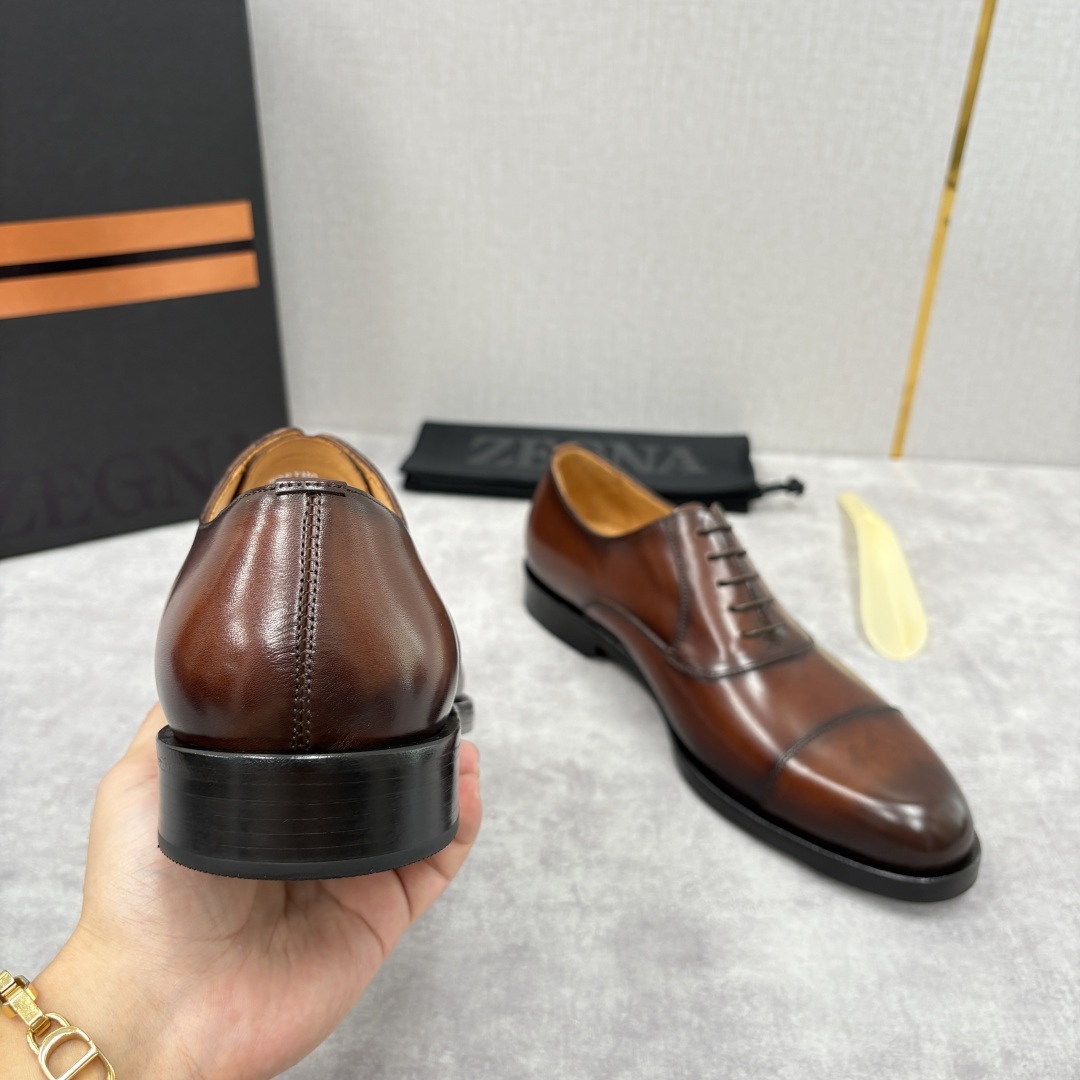 💋💍Zegn* 杰尼~亚 匠心工艺与优雅格调的典范 新款 男士商务正装鞋皮鞋,系带设计经典正统,鞋型线条