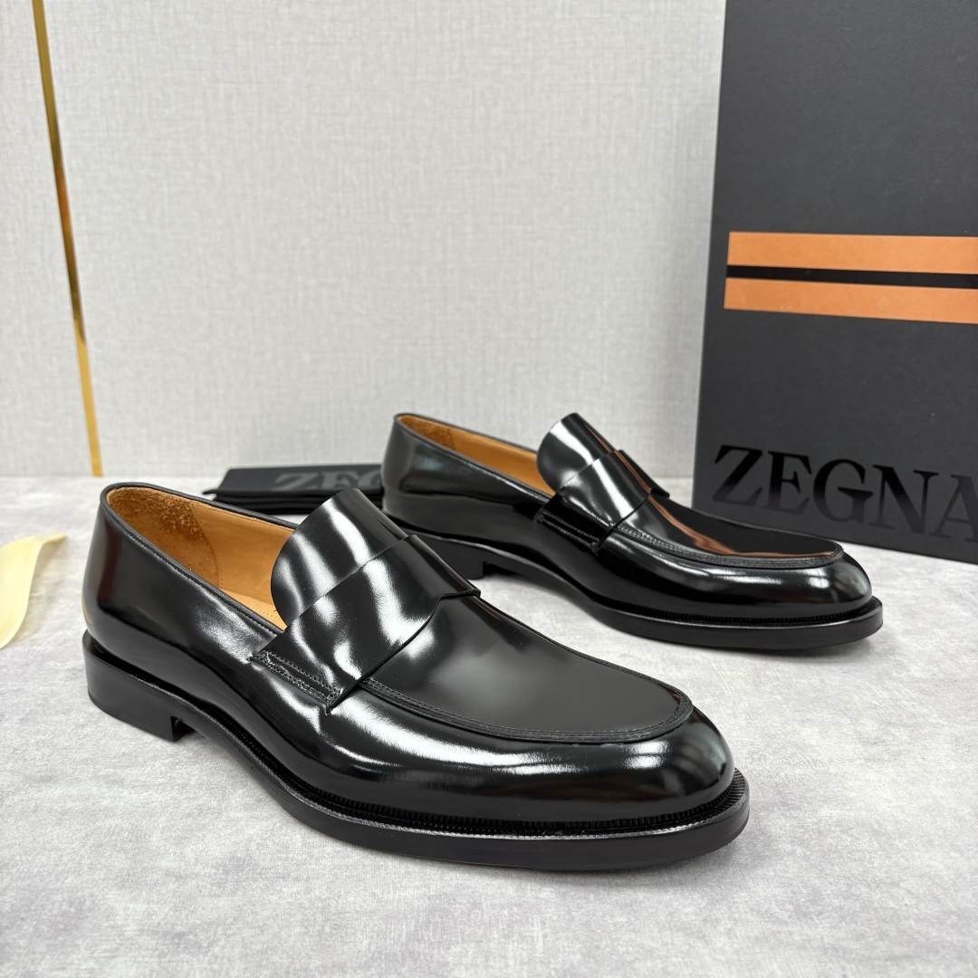 💋💍Zegn* 杰尼~亚 匠心工艺与优雅格调的典范 新款 男士商务正装鞋乐福鞋皮鞋,无带设计简约大气,兼